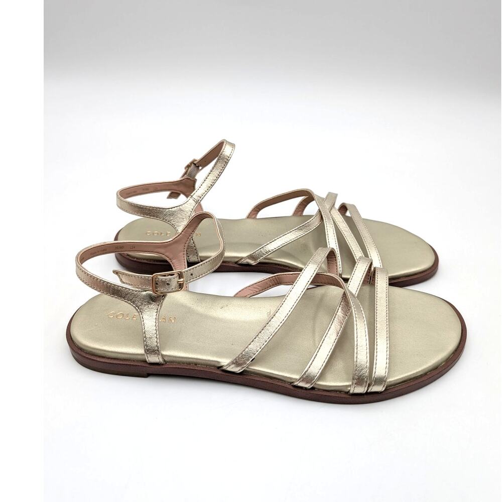 Cole Haan Flynn Strappy Sandals Ankle Strap Women Gold Size US9B EU39.5 - Picture 3 of 10